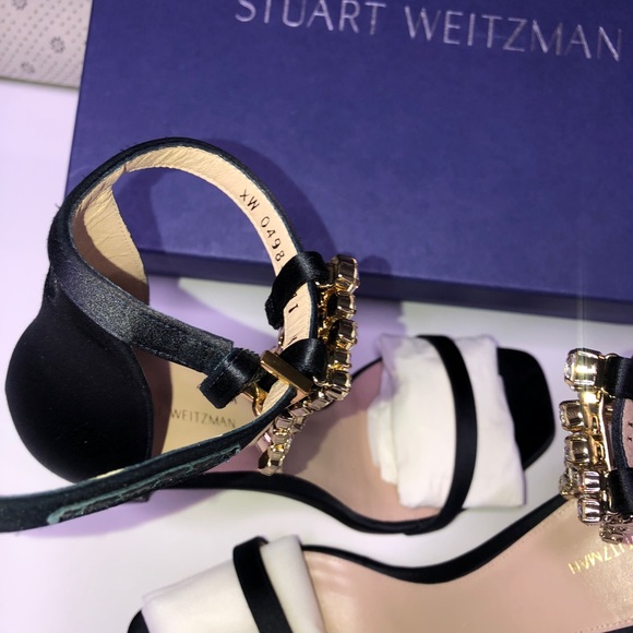 ❌SALE❌ Stuart Weitzman darknavy Nudist Silk Satin Sandals - Picture 8 of 14